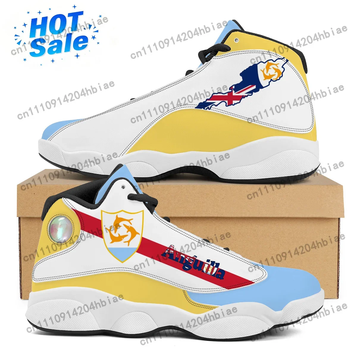 Women Shoes Tennis - ANGUILLA Flaggen-Print Individuelle Coole Basketball-Sneaker für