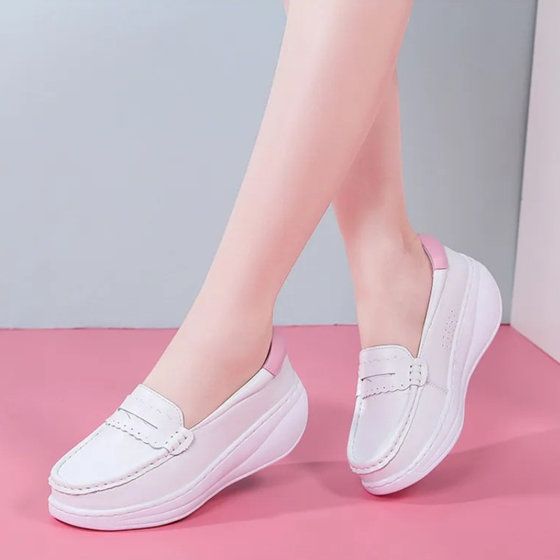 Women Shoes Tennis - 2025 Weiß Rosa Krankenschwestern Turnschuhe Slip
