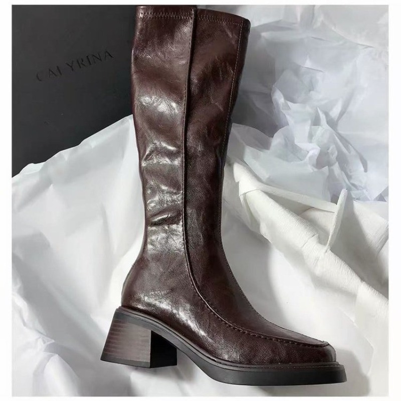 Rundzehiger, dicksohliger lang – Knee High Boots Women Bewertung und Preis