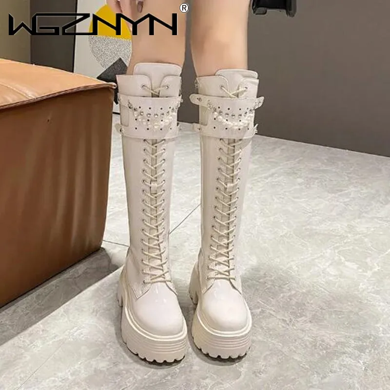 Winter Leder Warme Plüsch Stie – Knee High Boots Women Bewertung und Preis