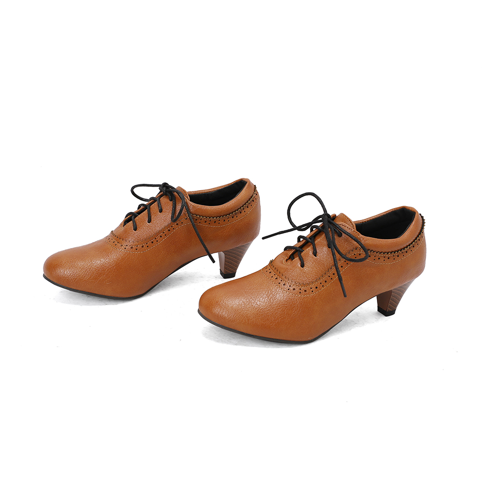 Neue atmungsaktive braune und  – Oxford Lace Up Women Bewertung und Preis