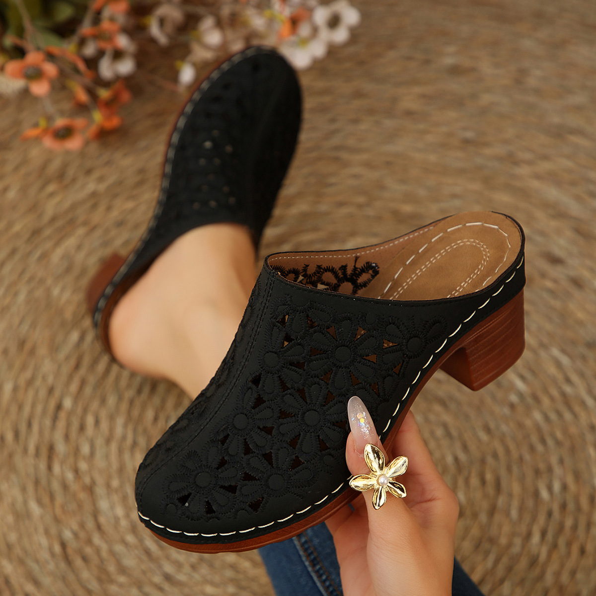 Damen-Clogs mit Blumenmuster u – Women'S Shoes Clogs Bewertung und Preis