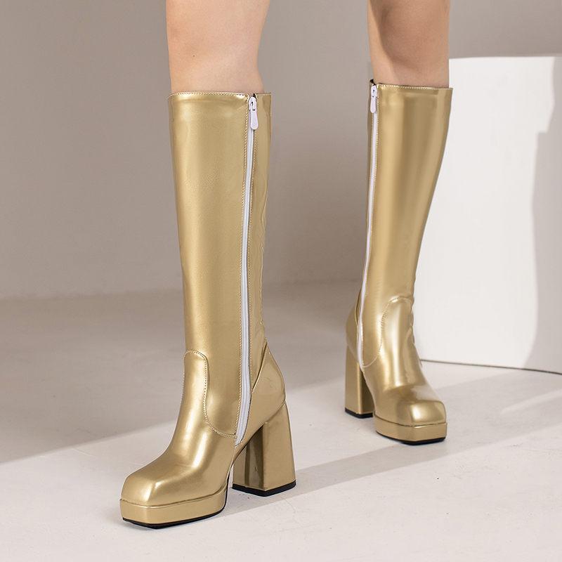 Grüne Winter Frauen Plattform  – Knee High Boots Women Bewertung und Preis