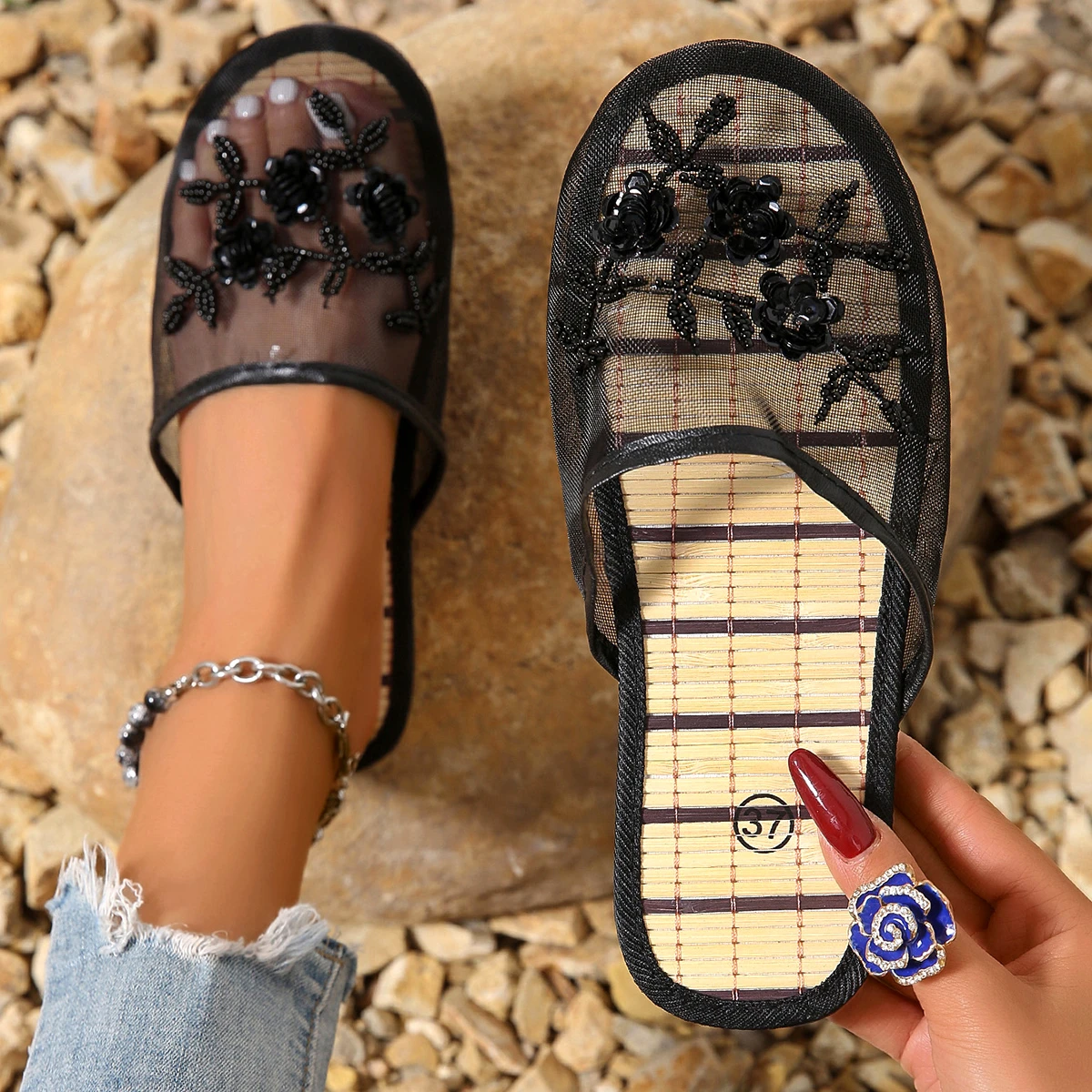 Damen-Sandalen mit geschlossen – Mule Slip On Bewertung und Preis