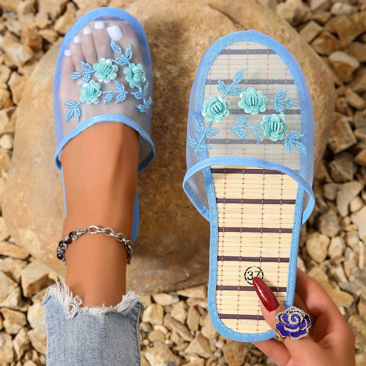 Damen-Sandalen mit geschlossen – Mule Slip On Bewertung und Preis